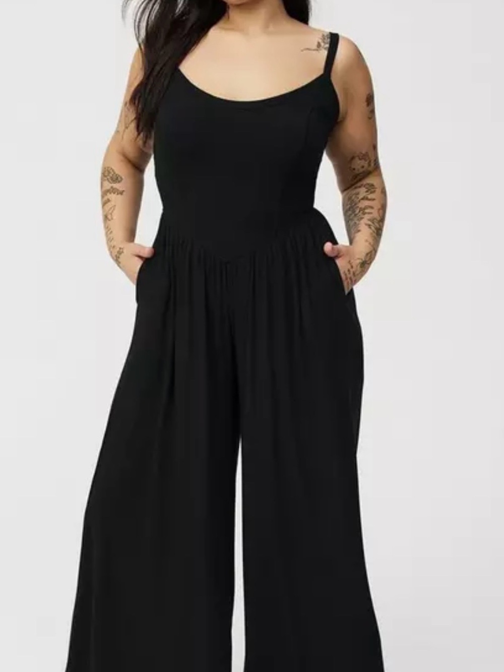 Wide-Leg Black Jumpsuit with Pockets torrid size 1